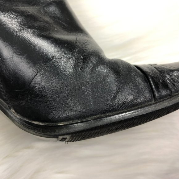 Browns Square Toe Boots Clear Heel - Picture 8 of 10